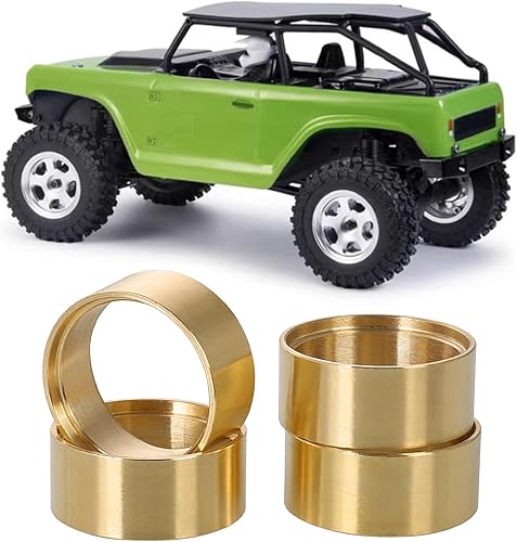 Miniatura 6 de 4 anillos de abrazadera internos de latón para llantas de 1.0 pulgadas para 1/18 TRX4M 1/24 RC Crawler Axial SCX24, pesas de rueda de latón SCX24,