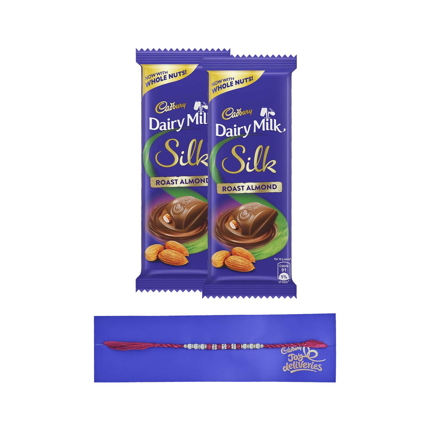 Cadbury Dairy Milk Silk Roast Almond with Whole Nuts, 143g (Pack of 2