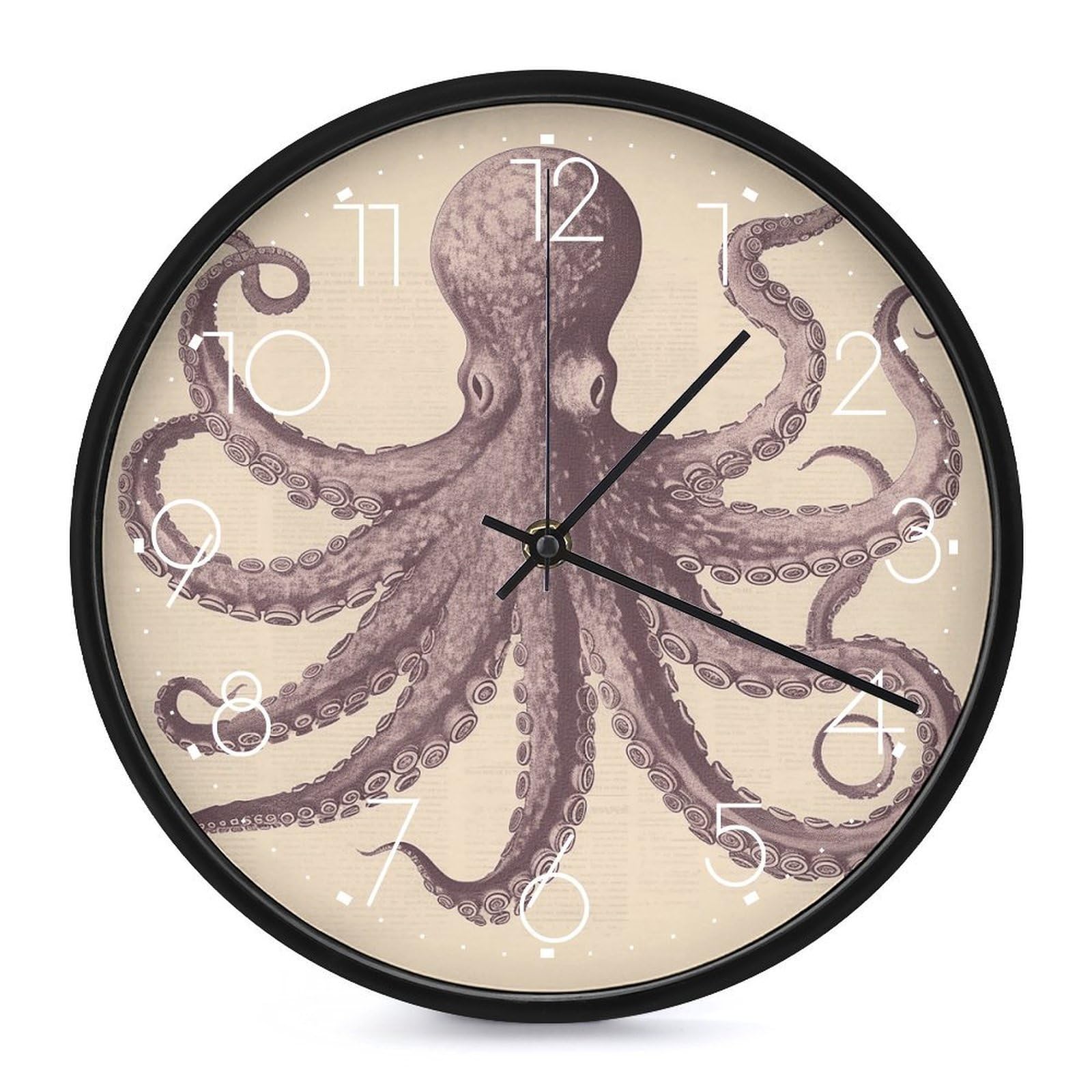 Horloge murale à piles pieuvre sans tic-tac résolvant les nuisances sonores