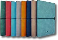 Vista 9 de Cuaderno de tapa blanda, cuadrícula de puntos/puntos, A5, 5.8 x 8.3 pulgadas, piel sintética de alta calidad, papel grueso cremoso, encuadernado