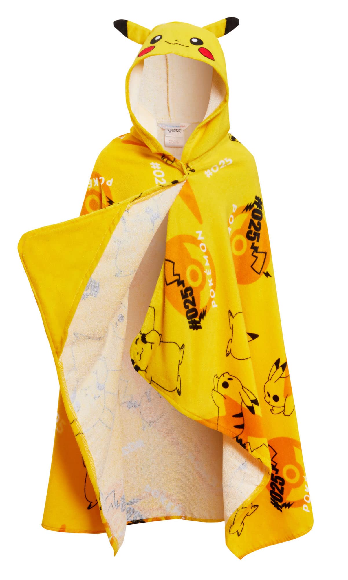 Asciugamano con cappuccio Pikachu 100% cotone Bambini Orecchie 3D Vestiti Pikachu Poncho Asciugamano da spiaggia Bagno Asciugamano per nuoto Omslag