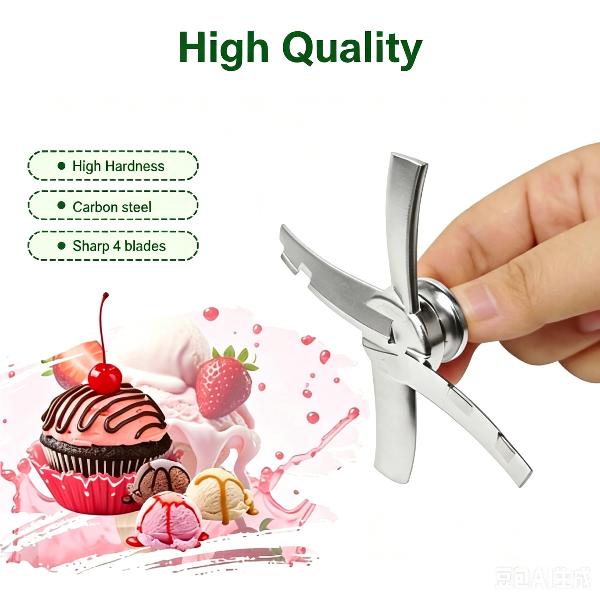 Lame de rechange compatible avec les machines à crème glacée Ninja Creami NC300, lame de mélange en acier inoxydable pour NC299AMZ NC301 NC300 CN305A NC201, pièce de machine à dessert glacée