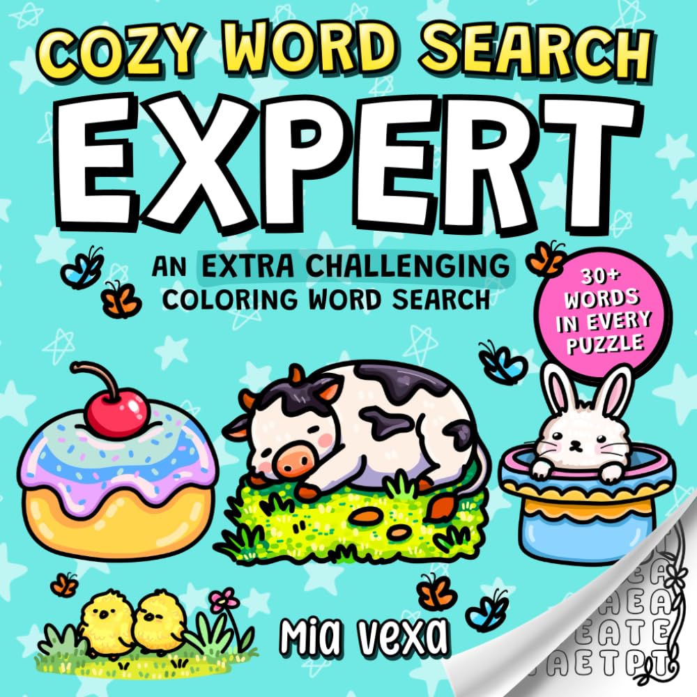 Cozy Word Search Expert: An Extra Challenging Word Search and Relaxation Activity for Adults and Kids