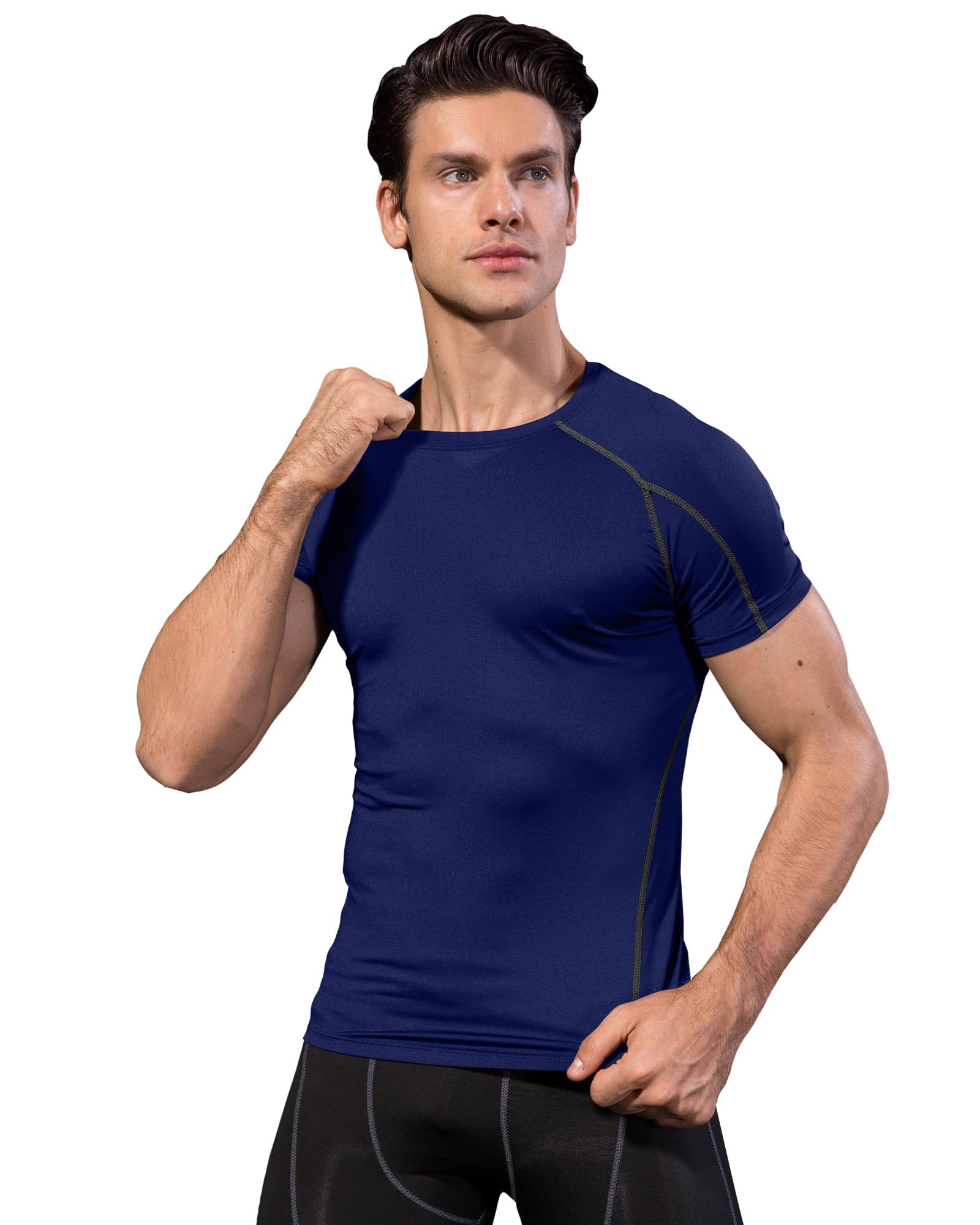 T-shirt de compression extensible à manches courtes pour homme - Séchage rapide