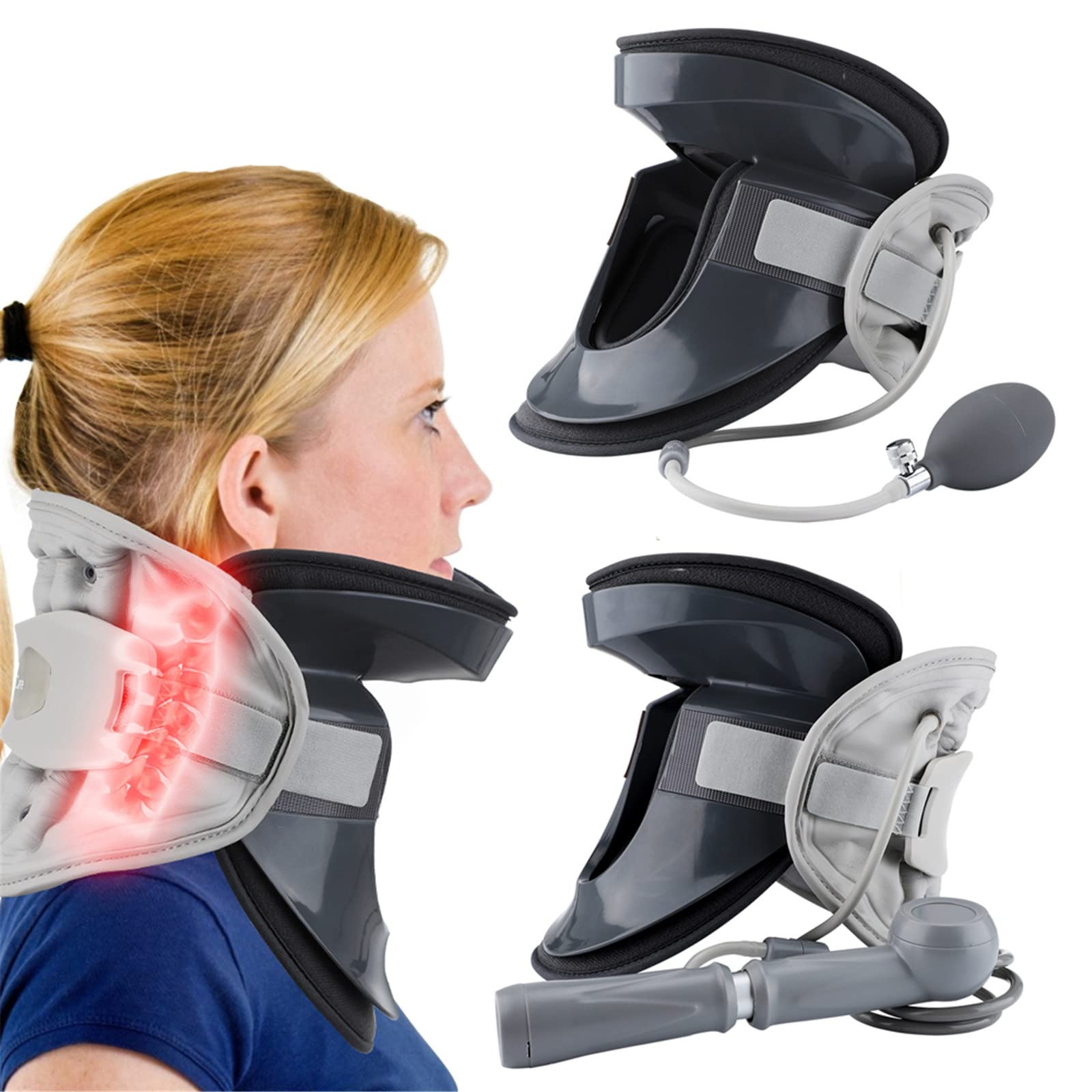 Cuello Cervical Tracción Dispositivo Collar Collar Persalte Protector Ortesis ORTHOSIS Inflable Vértebra Fijación De La Columna Corrector De Postura