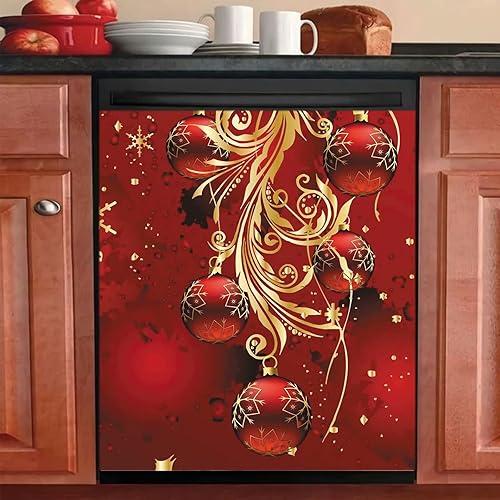Imán de la cubierta del lavavajillas de Navidad decoraciones navideñas de la campana del viento del refrigerador magnético Bowknot decoración de la