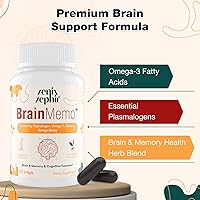 Vista 3 de Suplemento de enfoque de memoria, apoyo cerebral con omega-3, bacopa y plasmalógenos para una función cognitiva mejorada, concentración y memoria