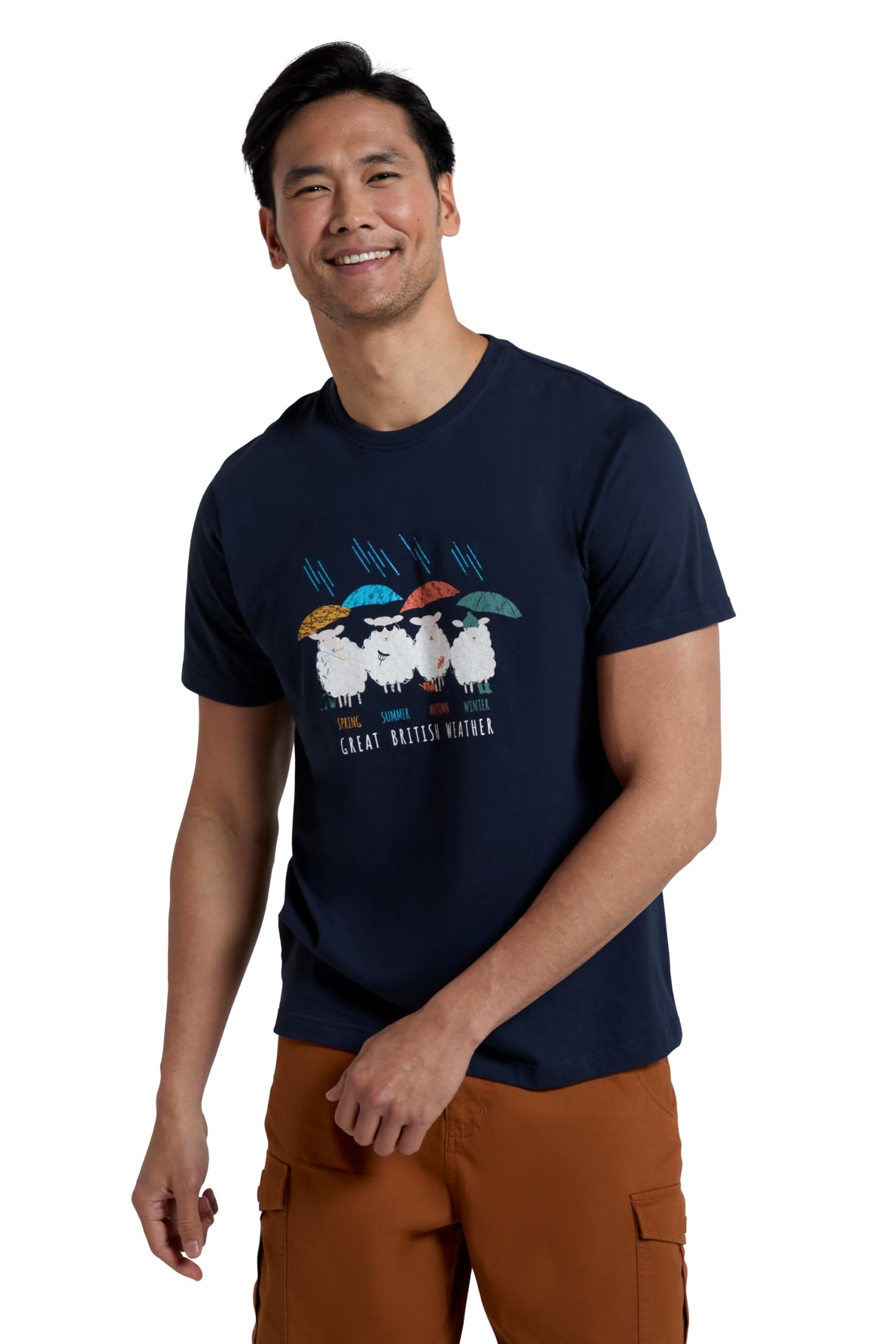 Great British Weather Mens T-Shirt - Navy