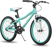Hiland 20 Inch Kids Mountain Bike for Boys & Girls 5+, Single Speed with Dual V-Brakes, Adjustable Seat, Kickstand & Wide Tires