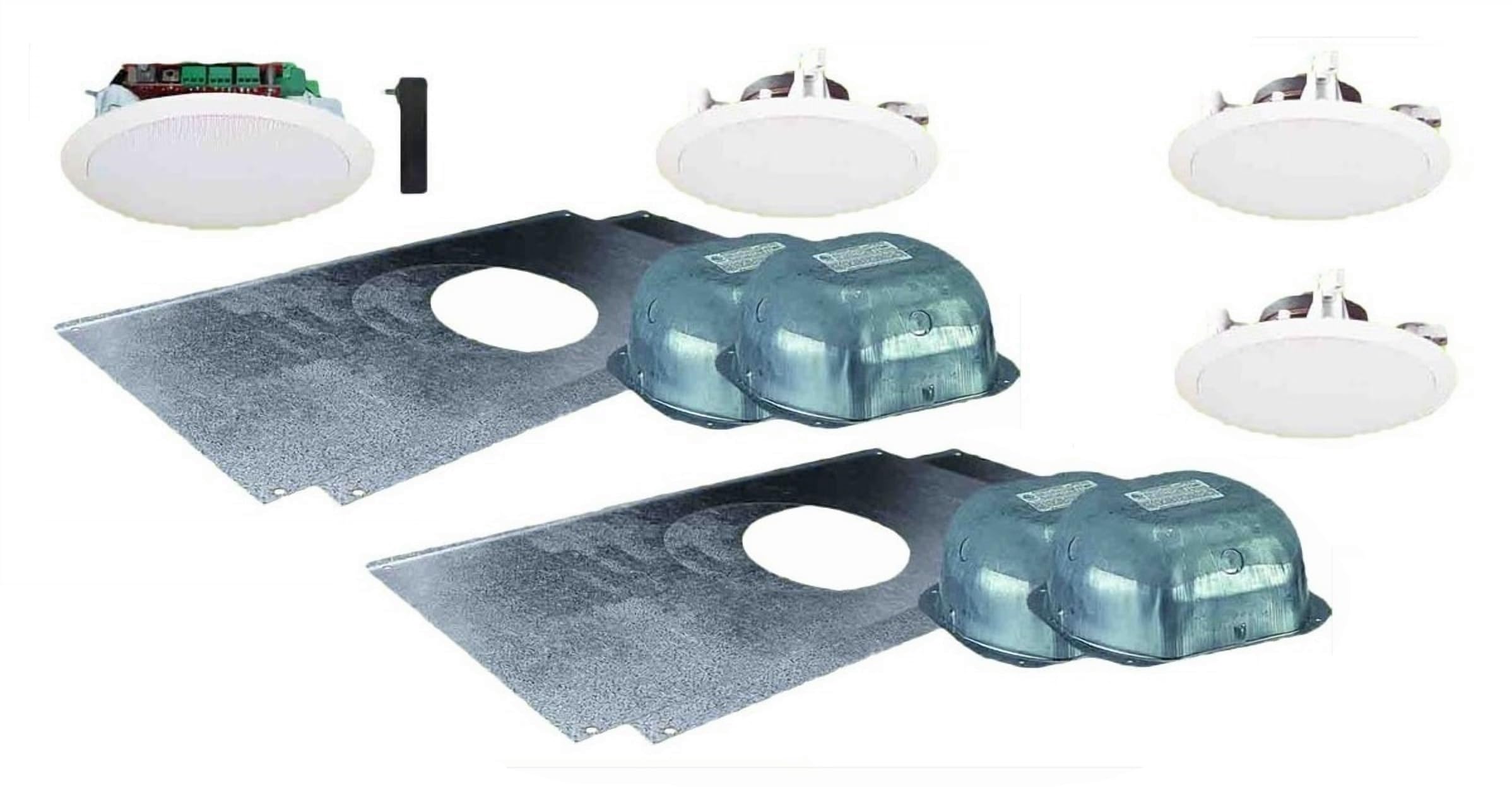 OWI AMP-HD2SIC52 Set of (1) AMP-HD2SIC5 Amplified Speaker and (1) IC5 Speaker with Backcans and Tile Bridges; 3 Source, Integratable, in Ceiling Type Speakers; Up to 40 Watts of Power