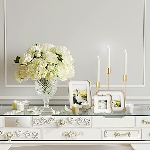 Miniatura 5 de Portavelas dorado, juego de 6 portavelas cónicos, de metal, para centros de mesa, bodas, cenas, fiestas