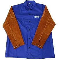 Antra Flame Resistant Cotton Welding Jacket with Split Cowhide Sleeves