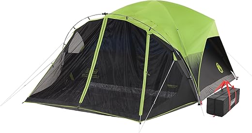 Coleman Carlsbad Dark Room Tent with Screened Porch, 4/6 Person Tent Blocks 90% of Sunlight to Keep Inside Cool, Weatherproof Shelter with Easy...