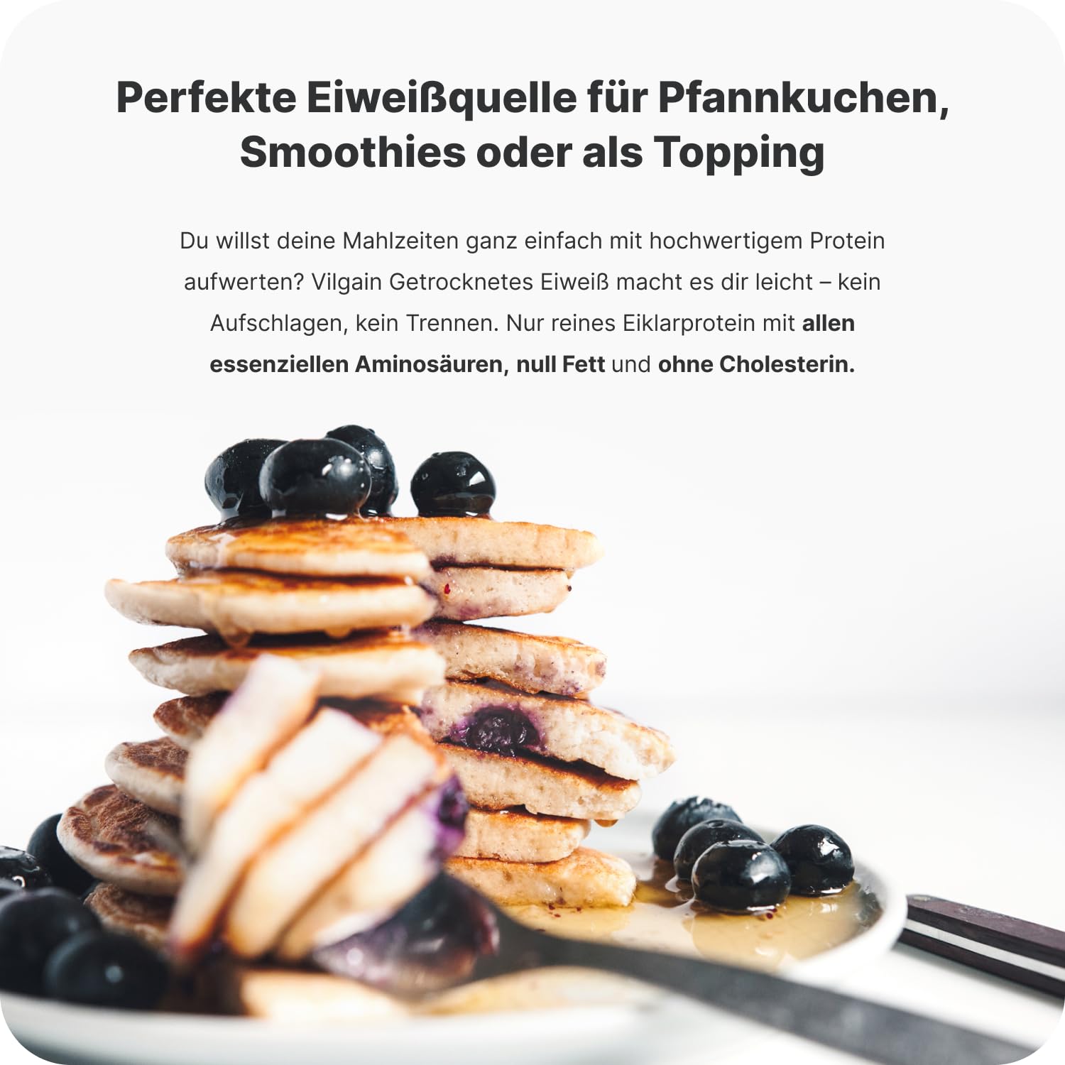 Vilgain Eiklarpulver (500 g) Neutral – 100% Getrocknetes Eiweißpulver Ohne Zusatzstoffe, Pasteurisiertes Egg White Powder Zum Backen & Kochen, High Protein Low Carb Fitness Snack, GVO-Frei