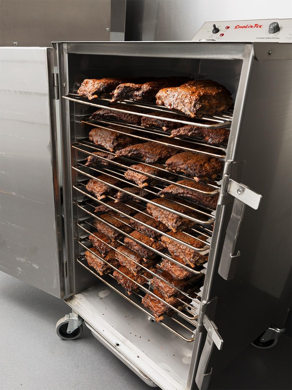 SmokinTex 1500-CXLD Commercial Electric Smoker - Dual 700W, NSF Certified, 120 lbs. Capacity, Heavy-Duty Electric Smoker Grill for Restaurants & Catering