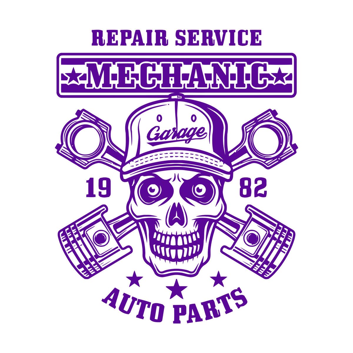 Repair Service Mechanic Auto Parts Wall Sticker Car Service Garage Workshop Decal Wall Art Decoration Door Window Decor Large - 57x69cm — image 1