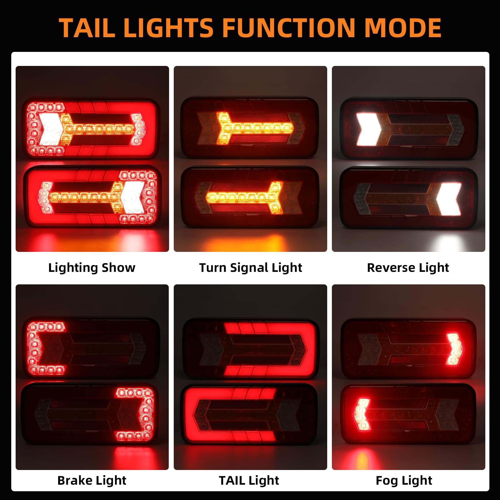 2 Pezzi Luci Posteriori Rimorchio, IP67 12 V/24 V Super Luminoso Impermeabile Indicatore Freno Retromarcia nNebbia Lampada Riflettore Per Rimorchio, Camion, Roulotte, Furgone, Trattore