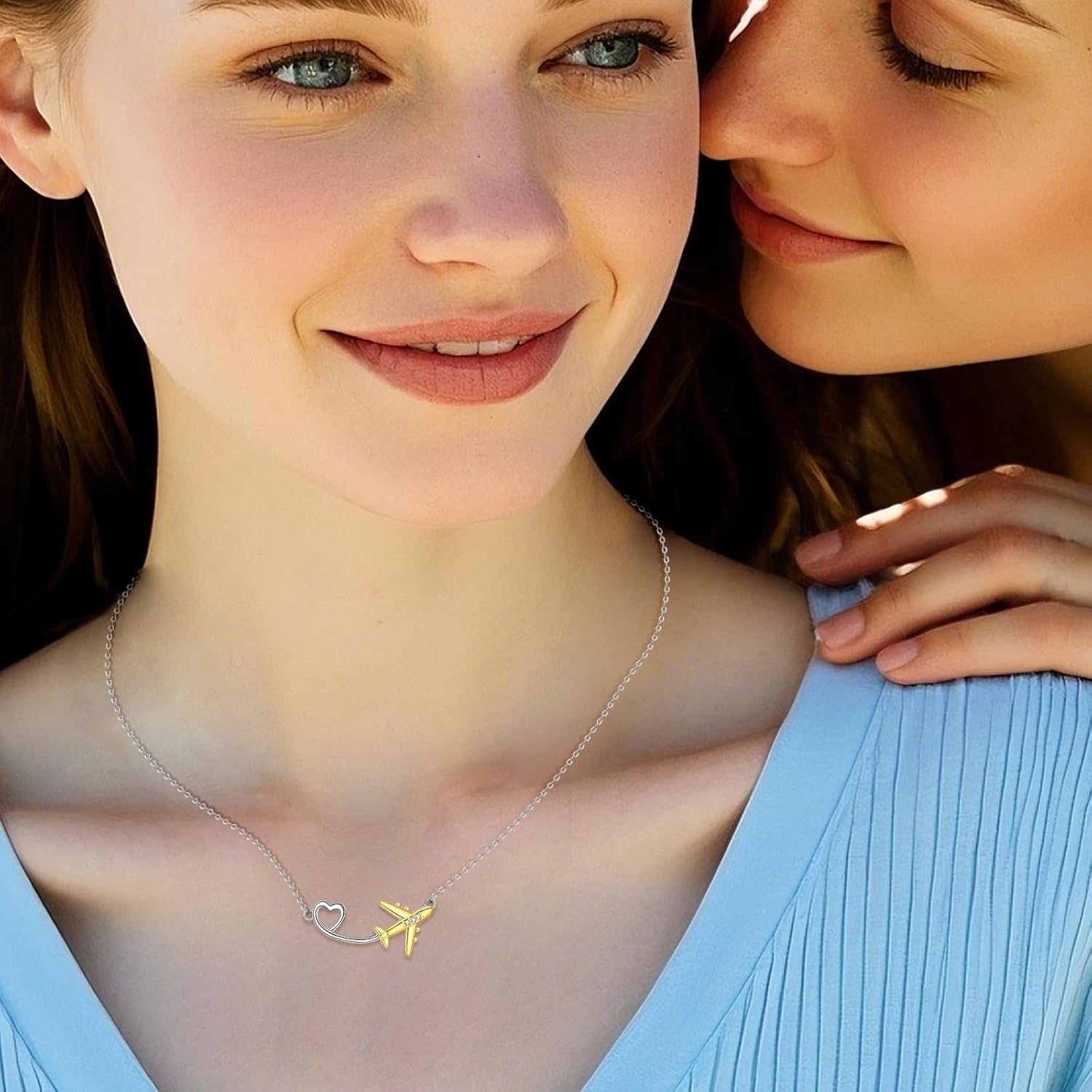 UCADRIT Airplane Necklace 925 Sterling Silver Airplane Pendant Necklace Aircraft Jewelry Present for Women Mom - Image 4
