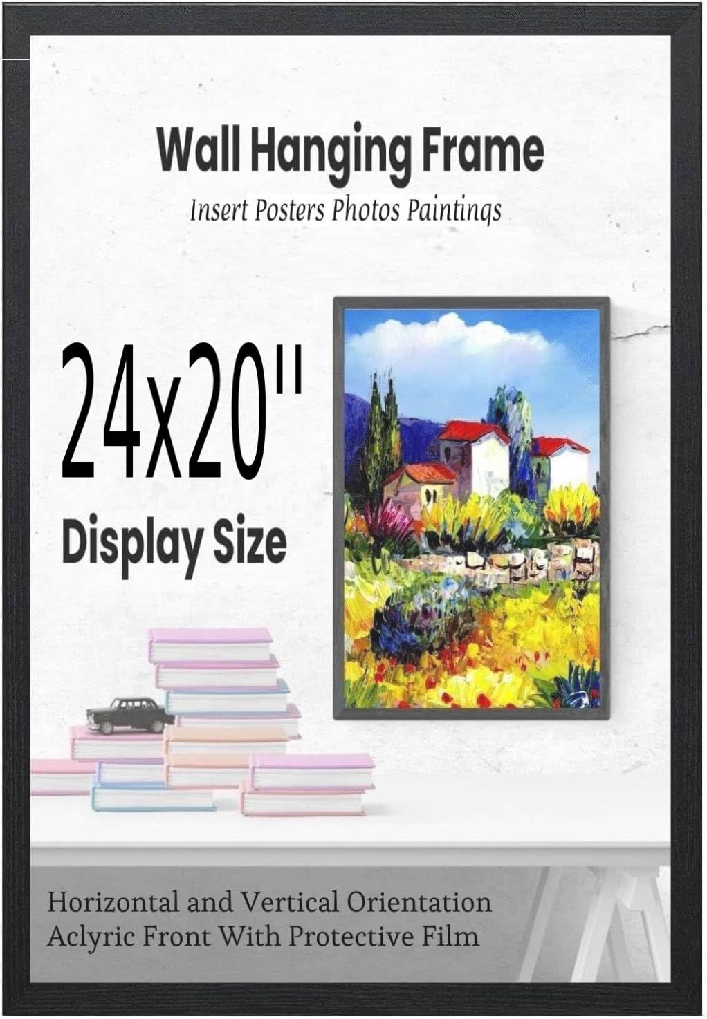 Modern Picture Holder 24x20 Inch Signature Black Durable MDF Poster Frame with Clear Acrylic Protection – Wall Display for Photos, Artwork & Prints — image 1