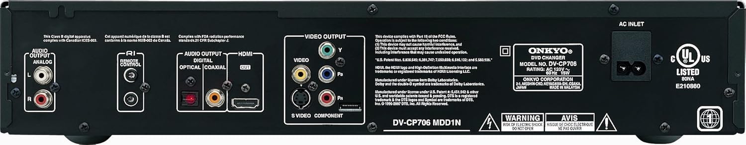 Onkyo DV-CP706B 6-Disc DVD Player (Black)