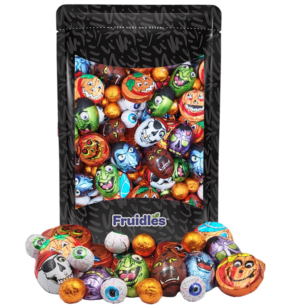 Halloween Milk Chocolate Tricky Treat Master Bag, Trick-Or-Treat Party Bag Fillers, Individually Wrapped in Multi-color Design Foils, Kosher Certified (Half-Pound)