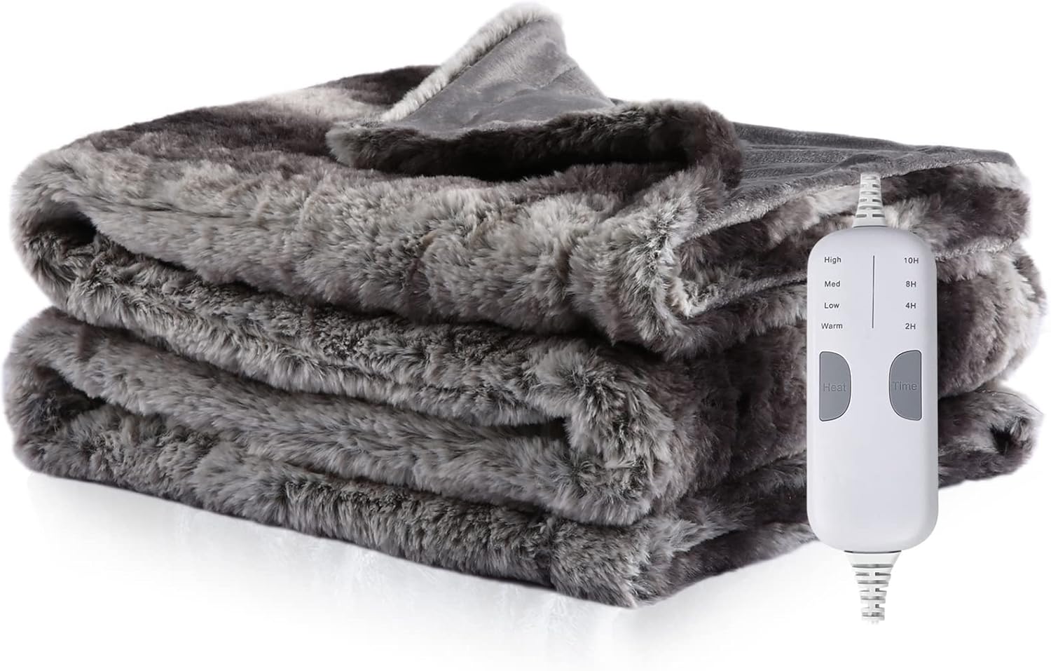 YAKEE Heated Blanket Electric Throw Faux Fur 50" x 60" Size