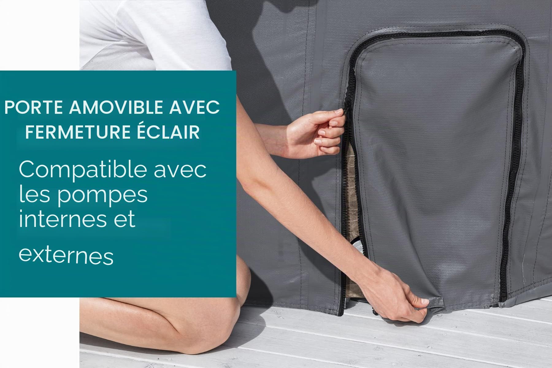 Couverture thermique pour spas ronds 2,16m x 80cm, compatible avec pompes intégrées et pompes externes, EnergySense™, waterproof