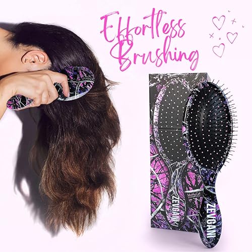 Miniatura 6 de ZEVGANI MuddyGirl - Cepillo desenredante de cerdas ultrasuaves para mujeres y niños, cepillo desenredante para cabello grueso, rizado, fino, largo,
