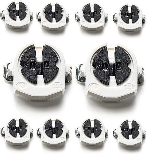 Miniatura 4 de Othmro Enchufes de luz, 10 unids T5 sostenedor, 2A PC de plástico AC 500 V 100 grados de luz fluorescente, F288A Base de una sola cabeza lápida