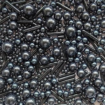 Edible Black Pearl Sugar Sprinkles Candy Mix Size Baking Edible Cake Decorations Cupcake Toppers Cookie Decorating Wedding Party Valentine Halloween Christmas Supplies 100g/3.53oz