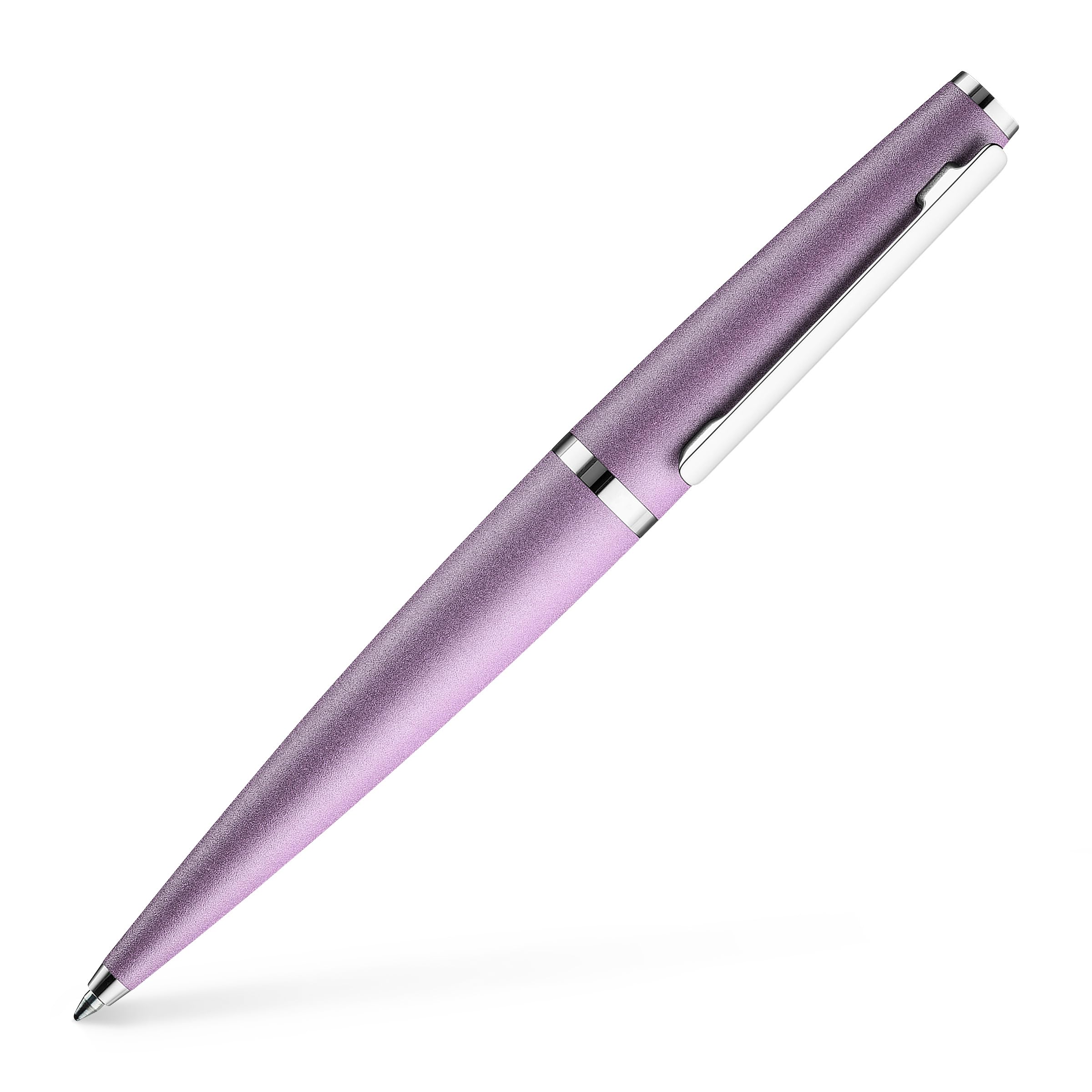 Otto Hutt 001-11367 - Kugelschreiber Design 06, mit hochwertiger Beschichtung und glänzender Oberfläche in der Farbe Lavendel Violett - mit Großraummine M, blau, Mehrfarbig