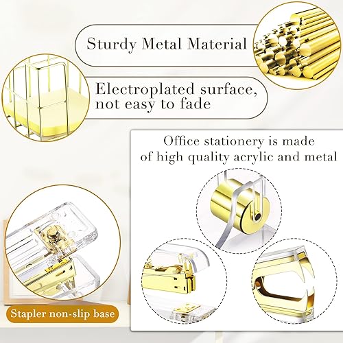 Miniatura 3 de Juego de 13 piezas de accesorios de escritorio organizador de suministros de oficina grapadora acrílica removedor de grapas soporte de cinta para