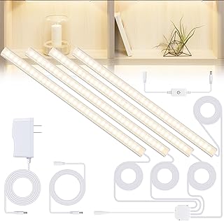 Natural White 4 Pack Dimmable Shelf Lighting with Memory Function, 12 in...