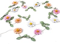 Janinka Wool Felt Daisy Garland Banner - 10.5ft Boho Wildflower Decor for Birthdays, Weddings, Walls & Parties