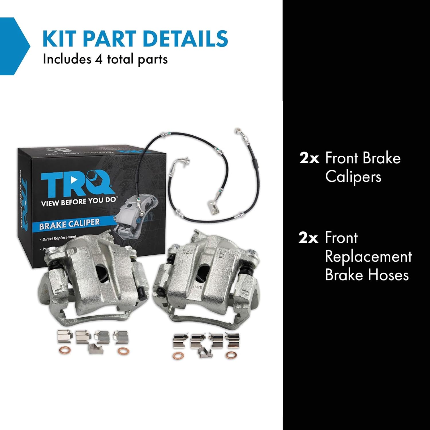 TRQ Front Brake Caliper Set Compatible with 99-05 Suzuki Grand Vitara 02-04 XL-7
