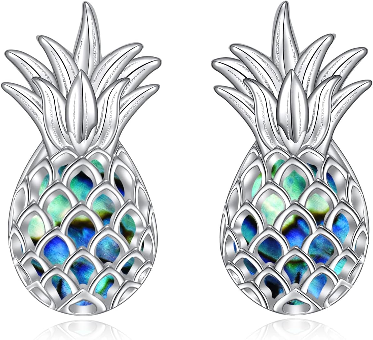 Pineapple Stud Earrings Sterling Silver Moonstone Fruit Stud Earrings Jewelry Gifts for Women