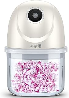 Mini Hachoir Électrique 200ml, Haché en 3S, Mini angel Presse-ail sans fil broyeur Chargement USB, Convient pour les Oignons/ Fruits/ Noix/ Viande/ Nourriture pour bébé (ABS)