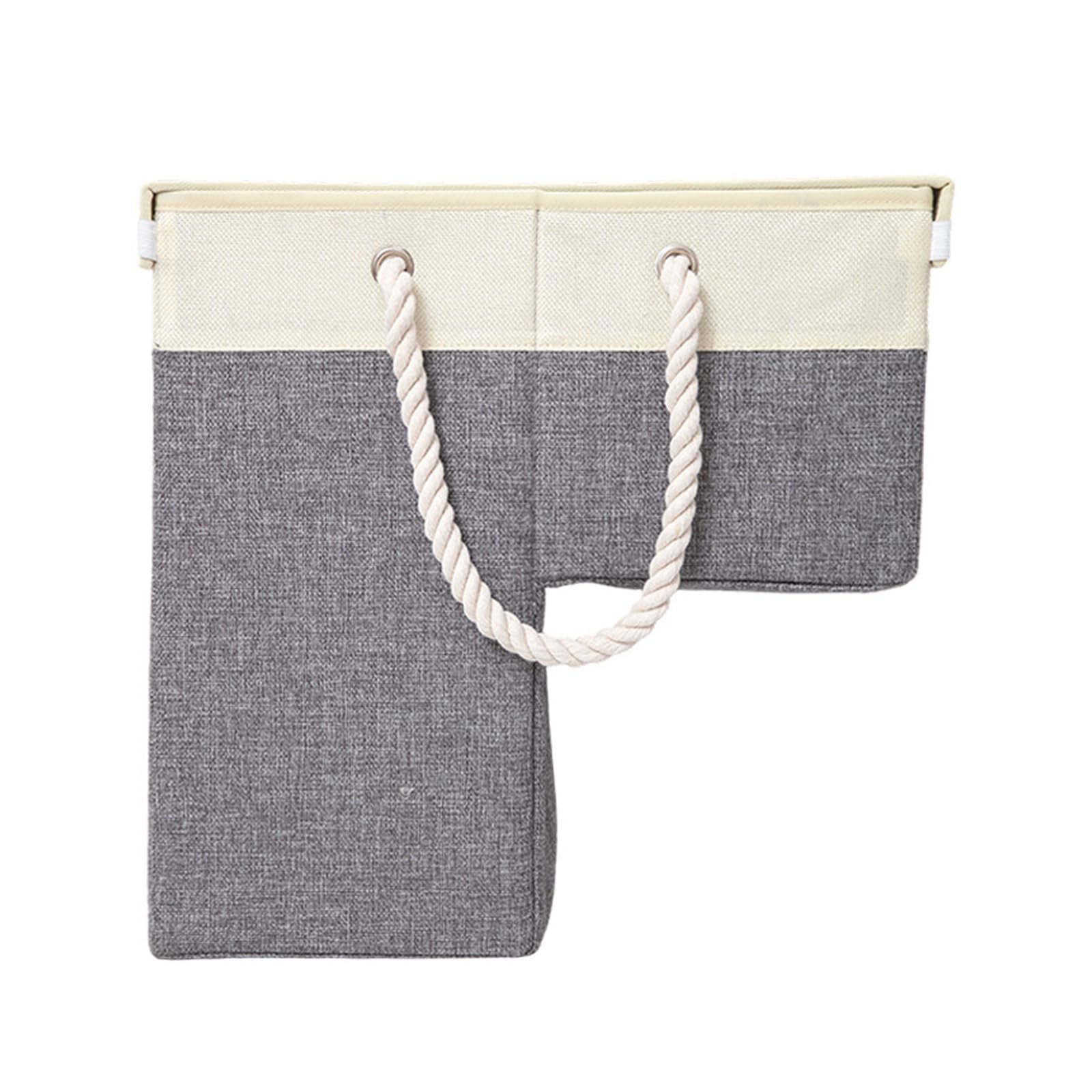 Kaeltsyn Covered Linen Storage Basket for Dustproof Organization of Home Items Fabric Sturdy Reinforced Bottom Linen Storage