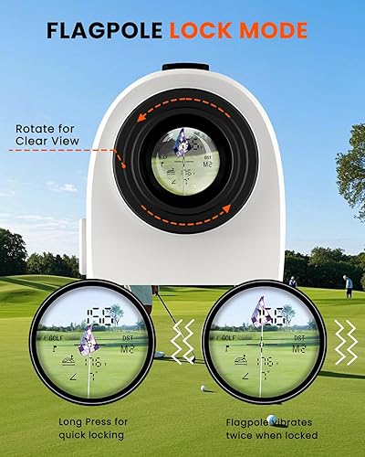Miniatura 10 de Telémetro de golf con pendiente, telémetro láser de golf, buscador de rango de 1000 yardas con soporte magnético, USB C recargable, aumento 6X,