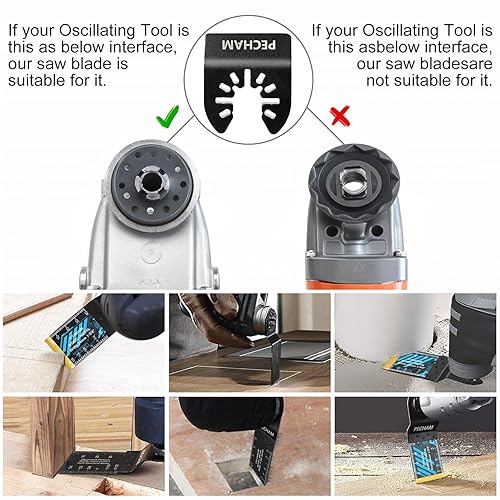 Miniatura 75 de PECHAM 24 hojas de sierra oscilantes universales de metal de madera de liberación rápida para Porter Cable Black & Decker Rockwell Ridgid Ryobi