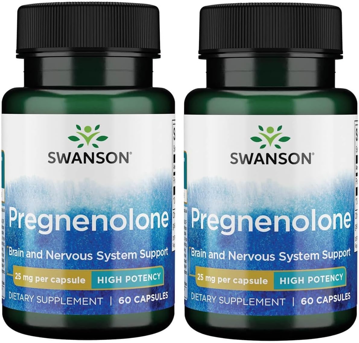 Swanson High Potency Pregnenolone 25 Milligrams 60 Capsules (2 Pack)