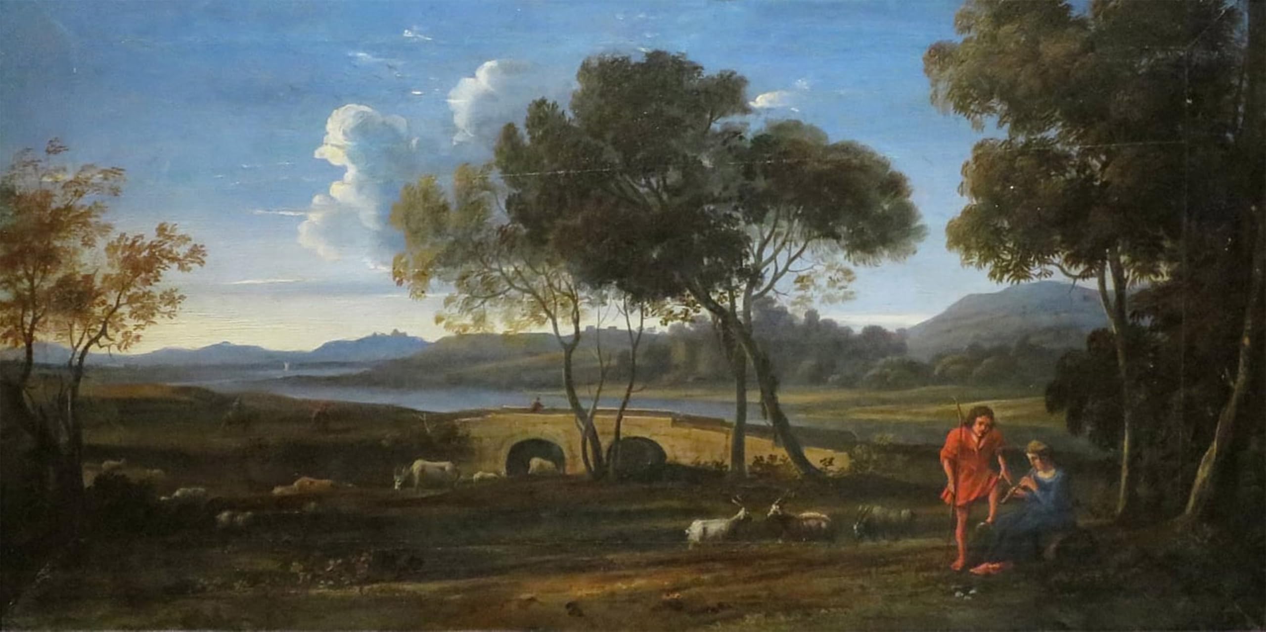 SERENDIPITP Retro Picture Poster Wall Art Pictures Painting a Classical Landscape by Claude Lorrain Wall Art Canvas Print for Wall Decor 60x90cm