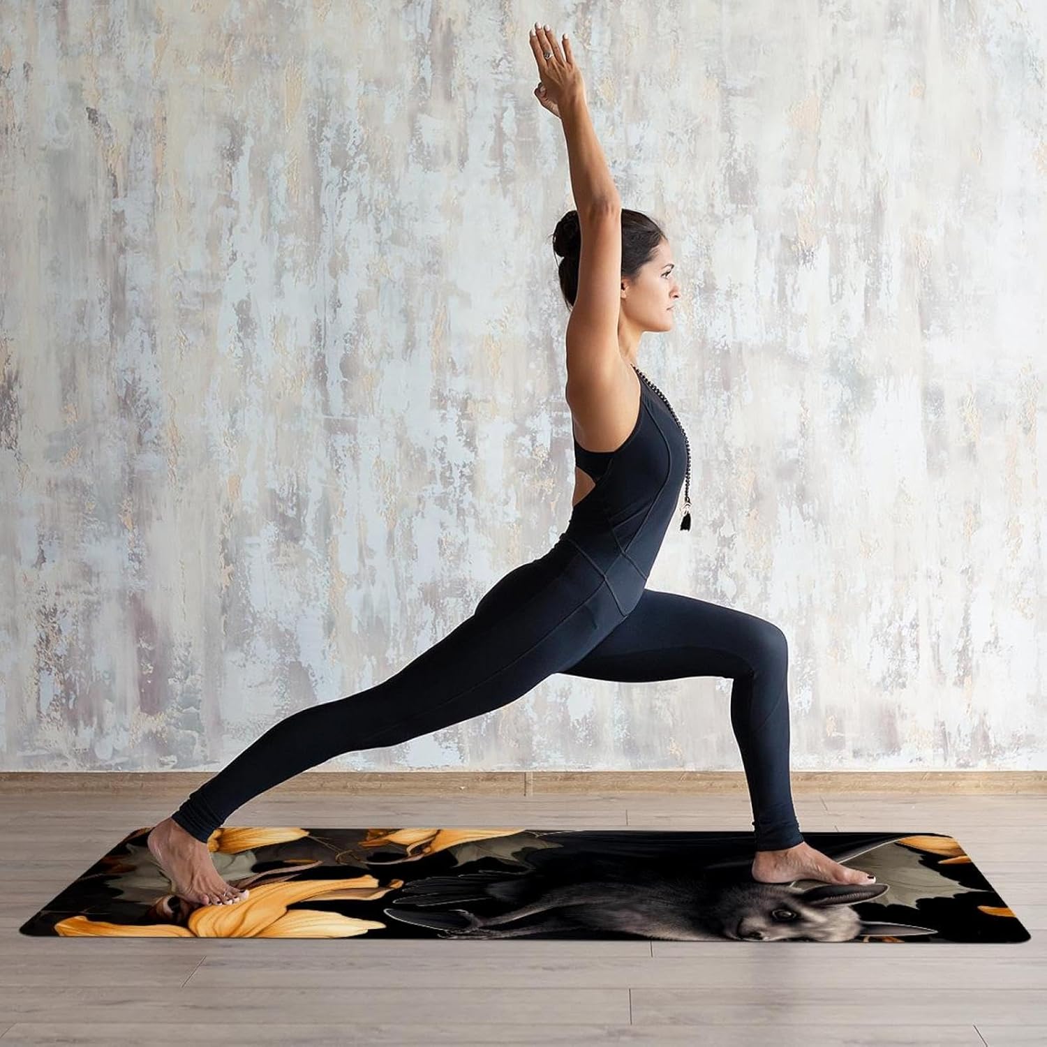 Yoga Towel, Bat Pattern Non Slip Sweat Absorbent Hot Yoga Mat Towel for Hot Yoga, Pilates and Fitness - 72.8" x 26.8"
