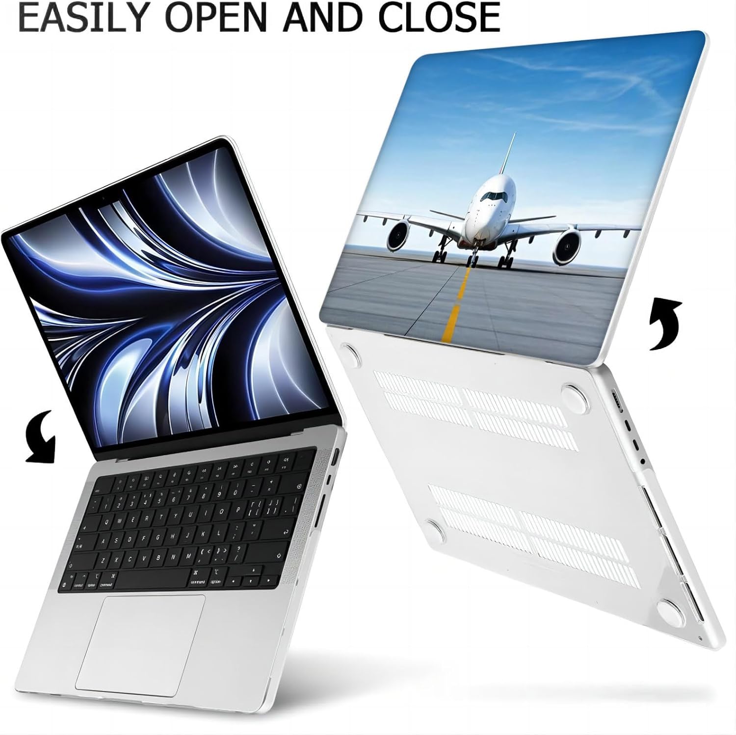 Compatible with MacBook Neo 13-inch, Hard Shell Case with Keyboard Cover and Screen Protector (A3404 A18 Pro chip, 2026 Release) - Airplanes MC23352