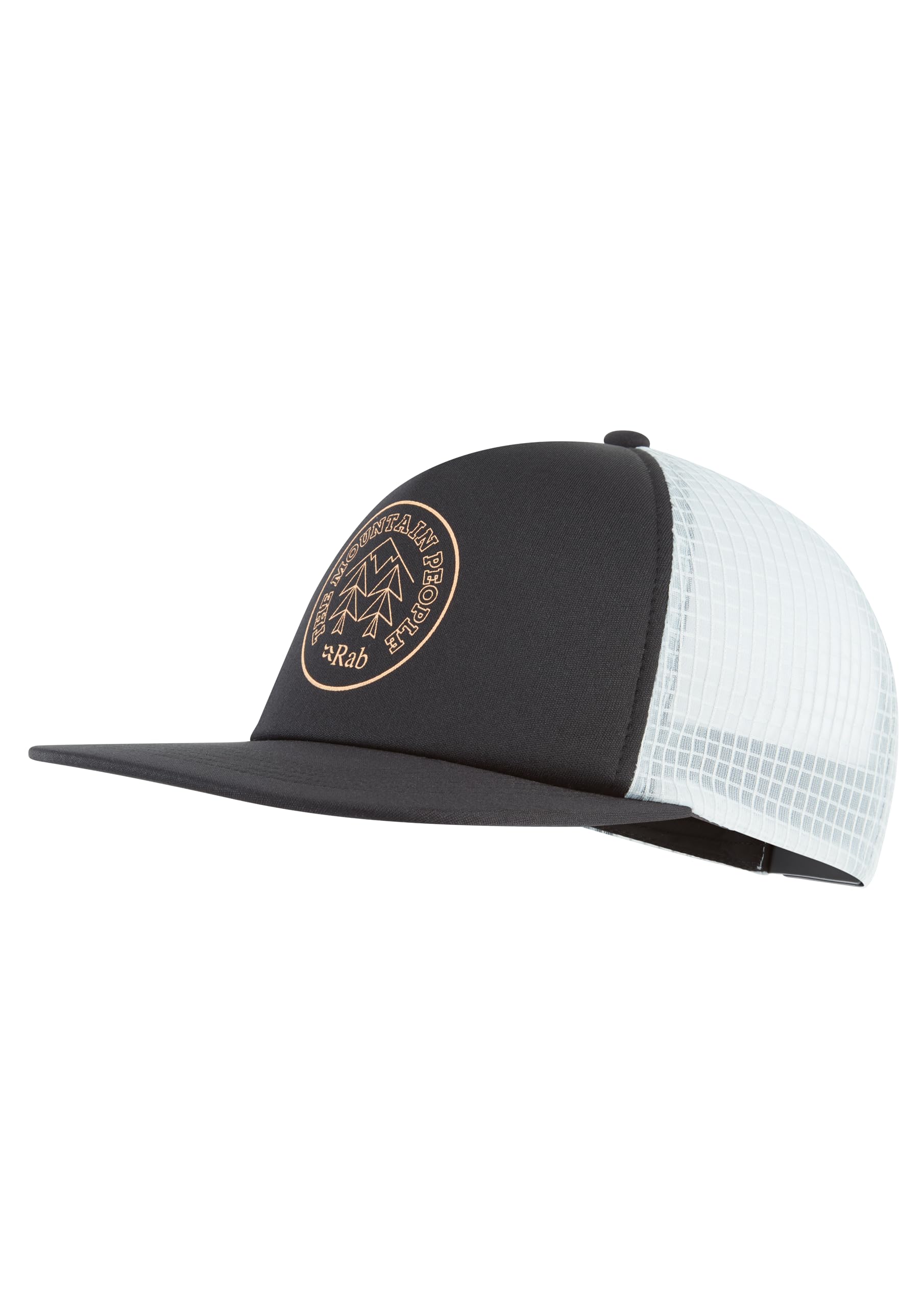 Rab Cirque Print Cap - Lightweight Mesh Adjustable Trucker Hat for Running, Hiking, & Skiing - Beluga/Pewter - One Size