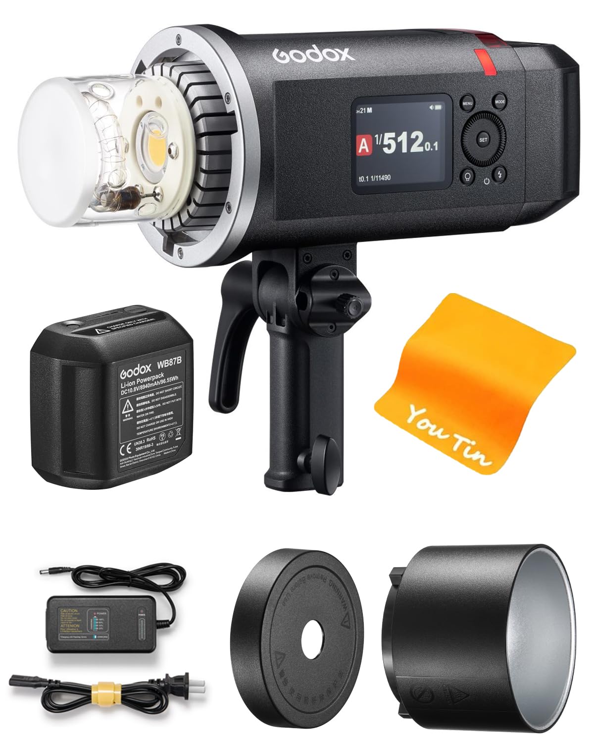 GODOX AD600BMII AD600 BM II 600 W Flash Bowens Mount Flash Speedlite per esterni, 2,4 G Wireless TTL 1/8000 s HSS, 0,01-1,9S Tempo di riciclaggio, 40 W, Luce di modellazione