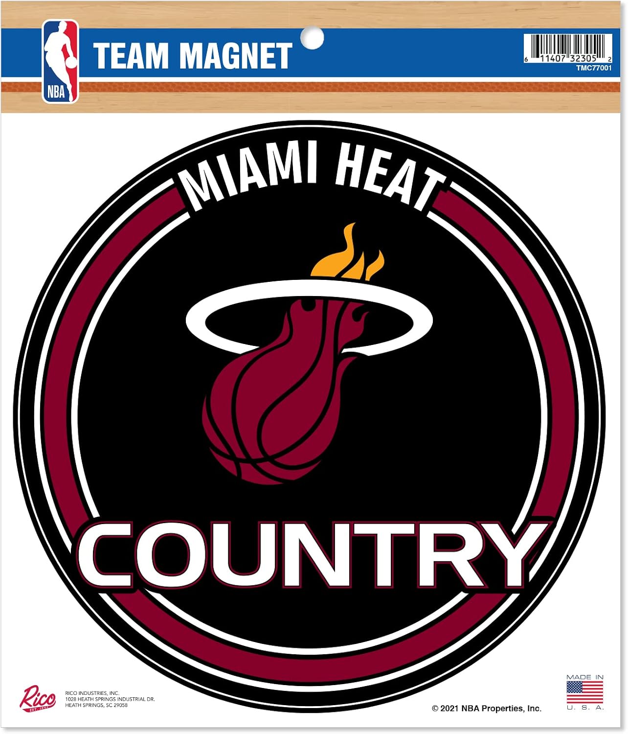Rico Industries NBA Basketball Miami Heat 8" Round Magnet