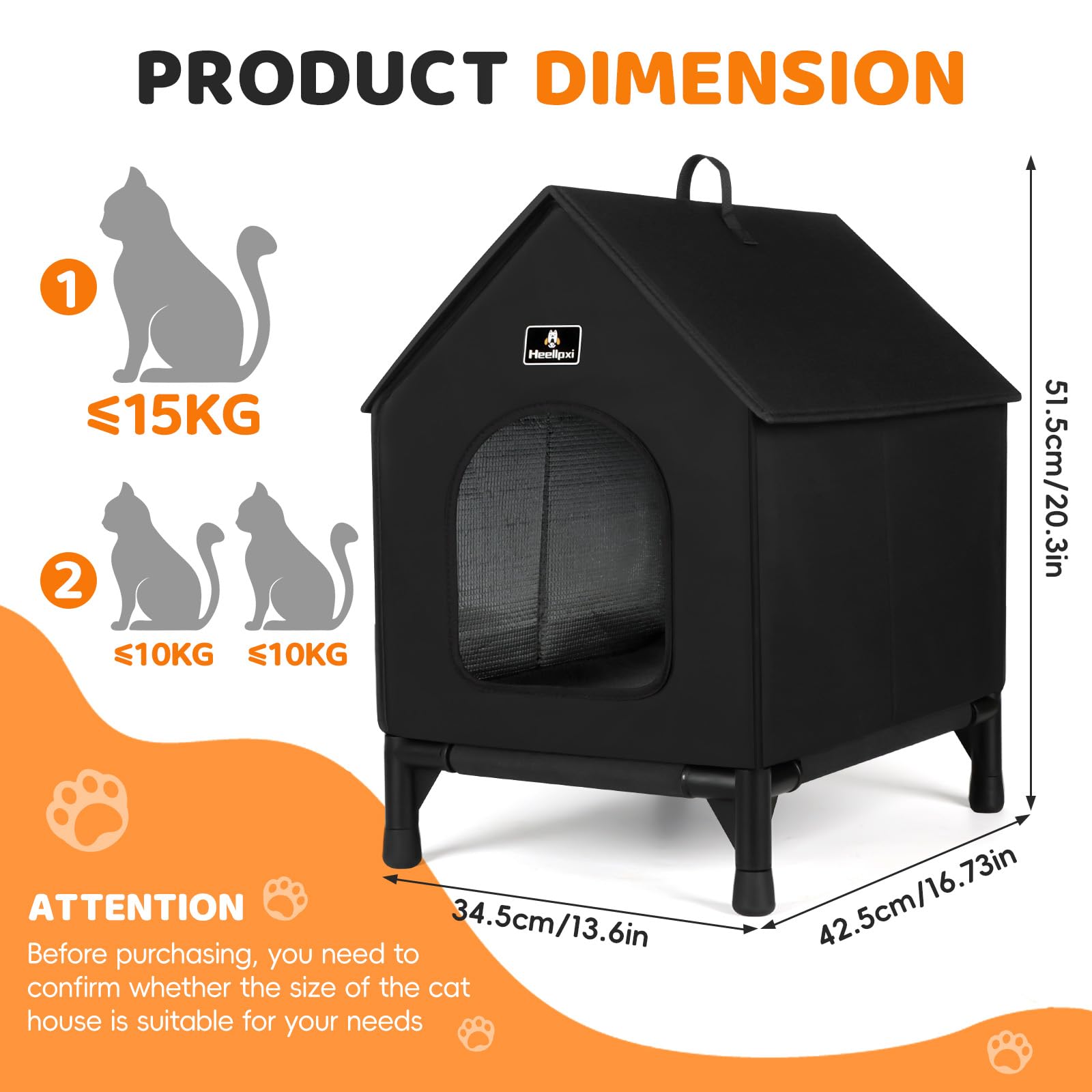 Niche d'extérieur pour chat avec feuilles isolantes, abri d'hiver résistant aux intempéries avec tapis amovible, abri d'hiver intérieur/extérieur