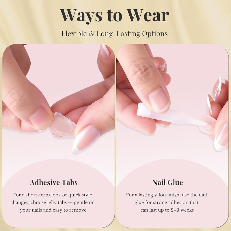 ZANVIA Rose Gold Press On Nails Almond – Easy beginner-friendly application
