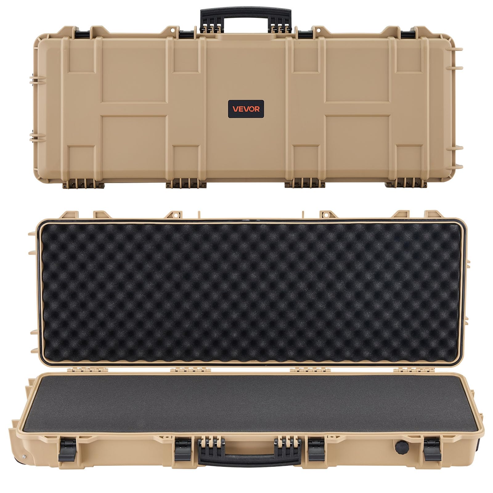 VEVOR Rifle Case, Rifle Hard Case with 4 Layers Fully-protective Foams, Lockable Hard Gun Case with Wheels, IP67 Waterproof & Crushproof, for Rifles or Shotguns